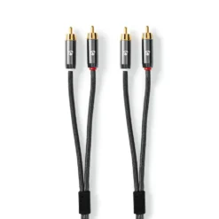 Nedis Stereolydkabel med doble RCA-kontakter 2 m