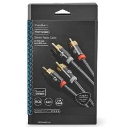 Nedis Stereolydkabel med doble RCA-kontakter 2 m