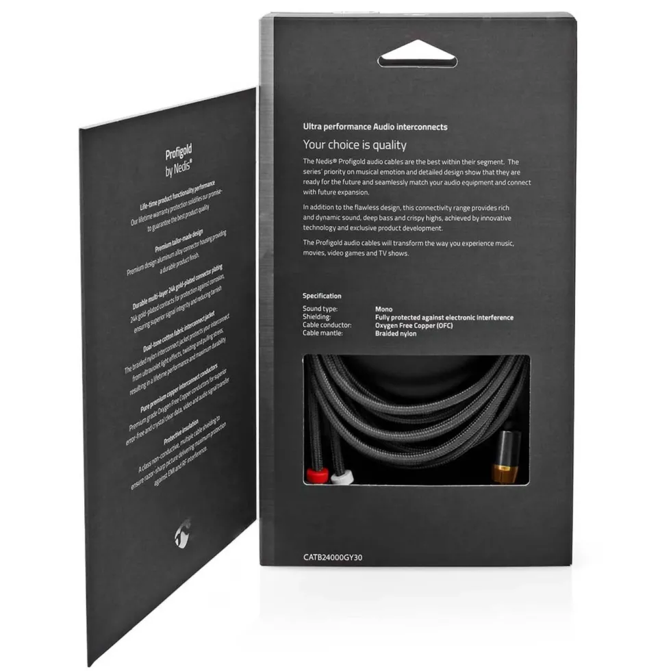 Nedis Subwooferkabel RCA til 2x RCA 3 m