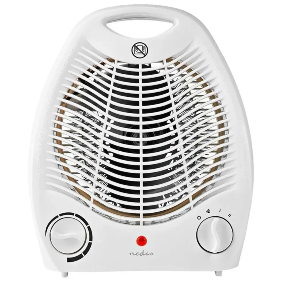 Nedis Varmevifte 1000/2000 W med veltsikring Hvit