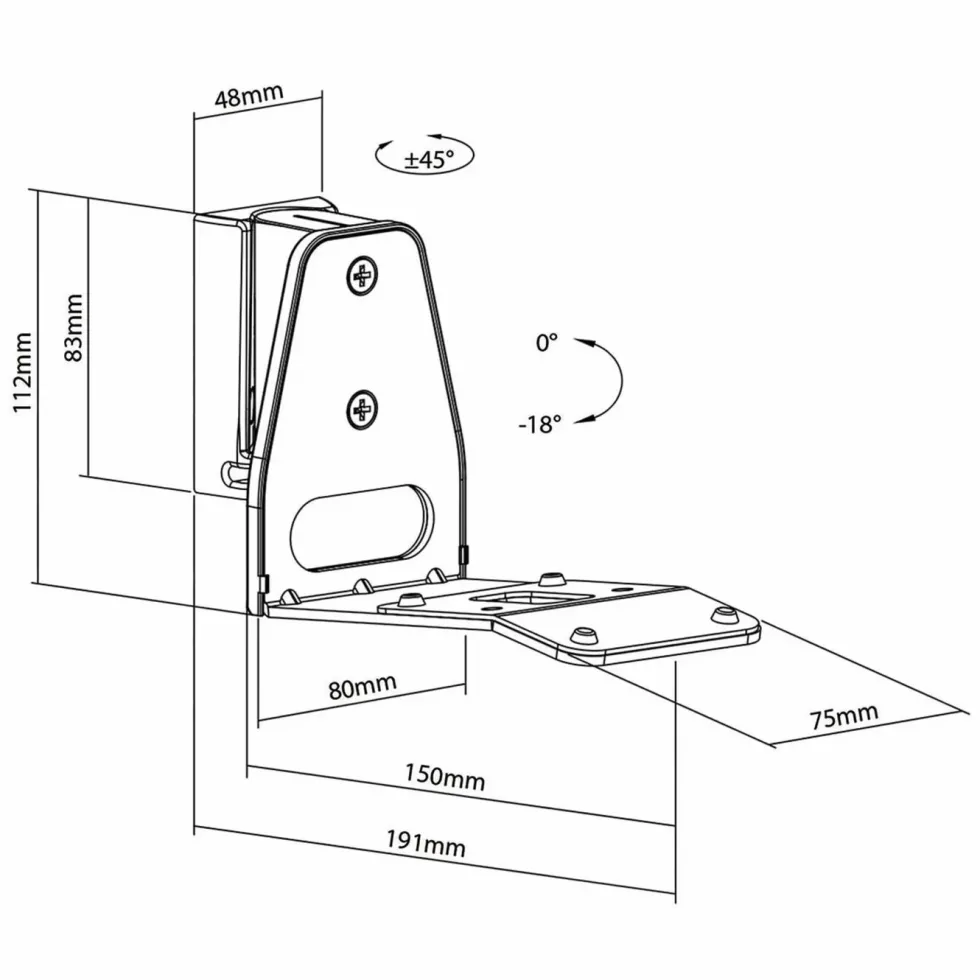 Nedis Veggfeste for Sonos Era 300-høyttaler Hvit