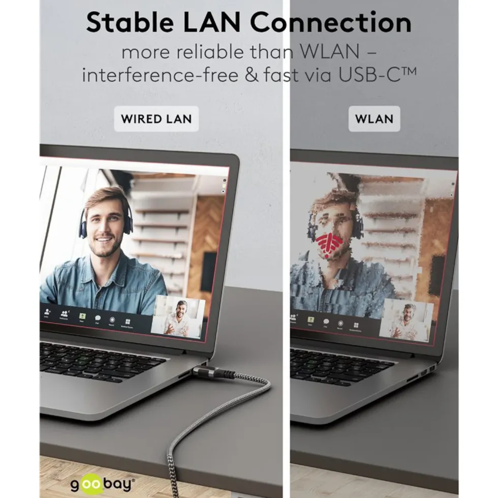 Nettverkskabel med USB-tilkobling USB-C 2 m