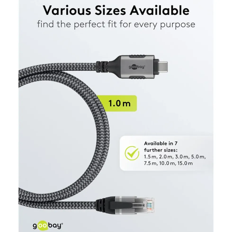 Nettverkskabel med USB-tilkobling USB-C 1 m