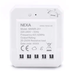 Nexa Innfelt fjernstrømbryter med dimmerfunksjon 250 W