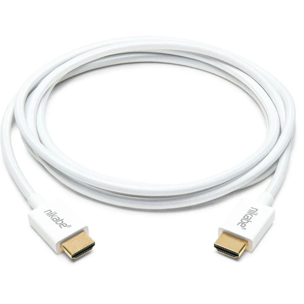 Nikabe Ultra Slim HDMI-kabel med 8K-støtte - Hvit 2 m