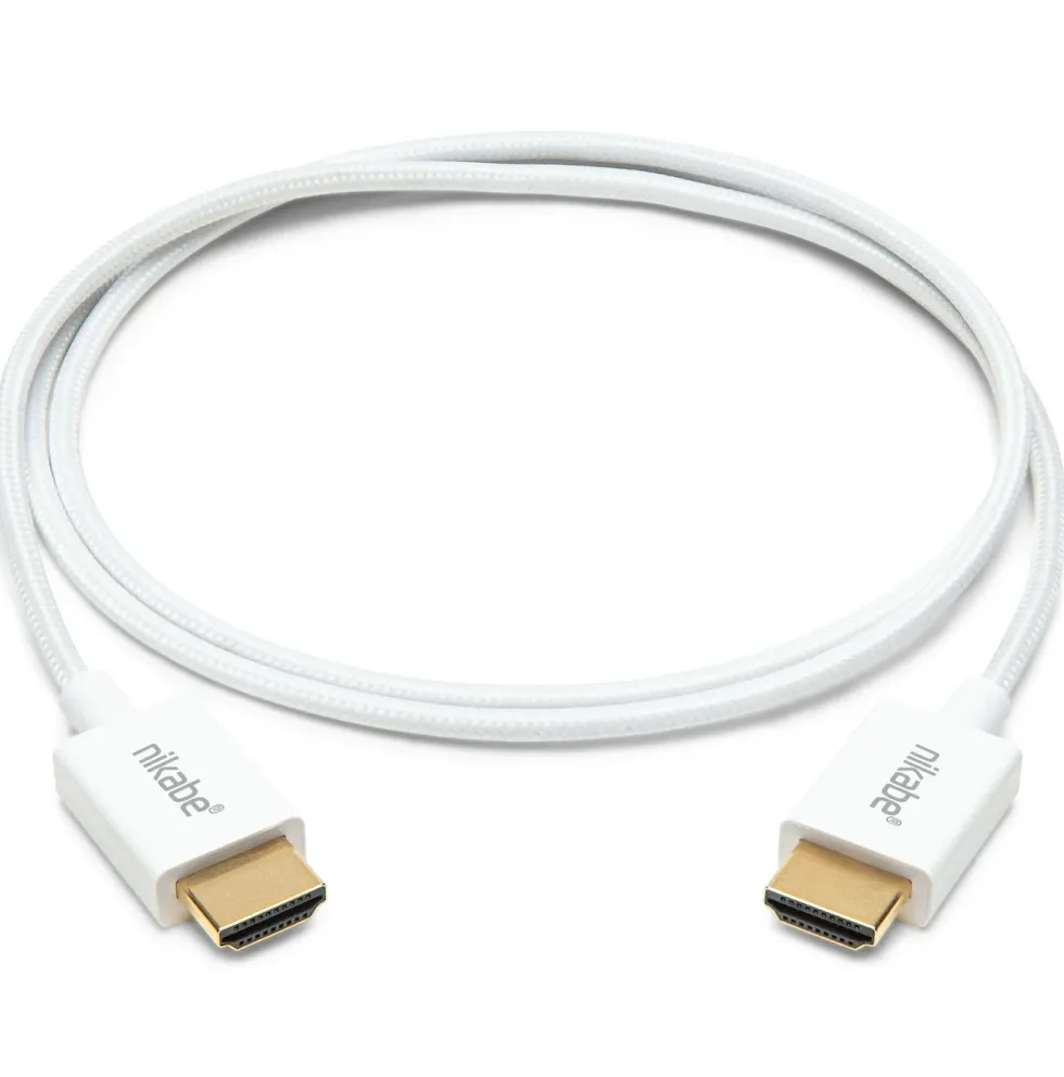 Nikabe Ultra Slim HDMI-kabel med 8K-støtte - Hvit 1 m