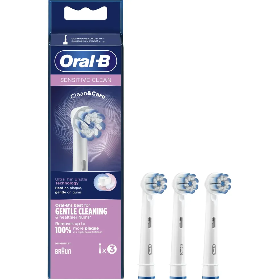 Oral-B Sensitive Clean & Care Tannbørstehode 3-pk.