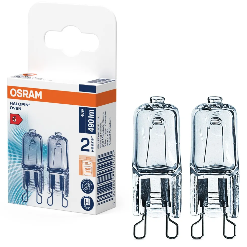 Osram Halopin ovnspære G9 40 W 2-pk.