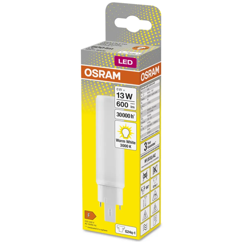 Osram LED-kompaktlysrør G24Q 600 lm
