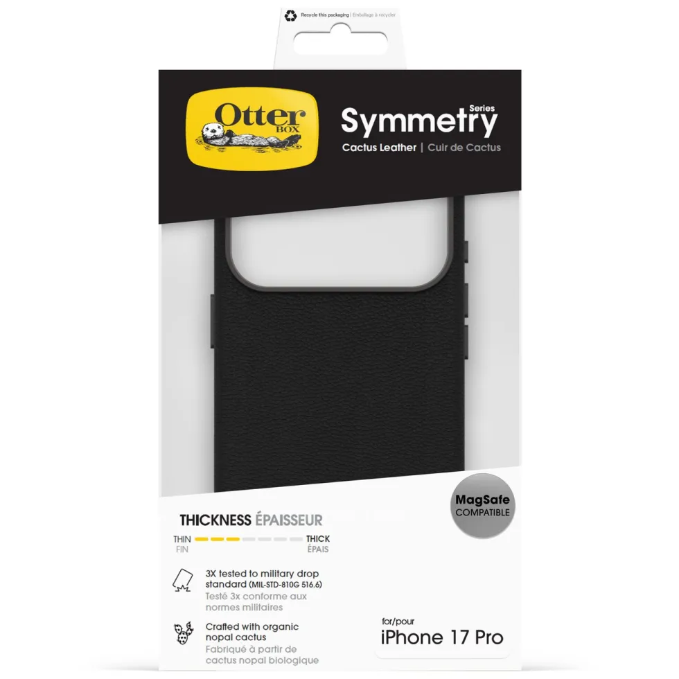 Otterbox Symmetry Cactus Leather Magsafe for iPhone 17 Pro Svart