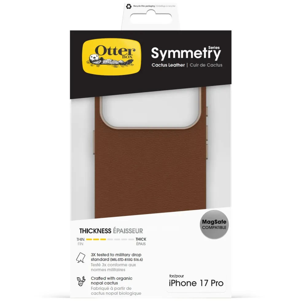 Otterbox Symmetry Cactus Leather Magsafe for iPhone 17 Pro Brun