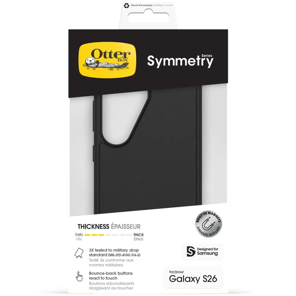Otterbox Symmetry Magnets-deksel til Galaxy S26 Svart