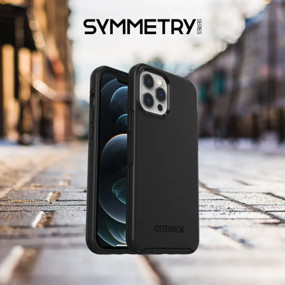 Otterbox Symmetry Robust deksel for iPhone 12 og 12 Pro Svart