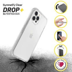 Otterbox Symmetry Robust deksel for iPhone 12 og 12 Pro Gjenomsiktlig