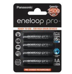 Panasonic Eneloop Pro Oppladbare AA-batterier 2500 mAh 4-pk.