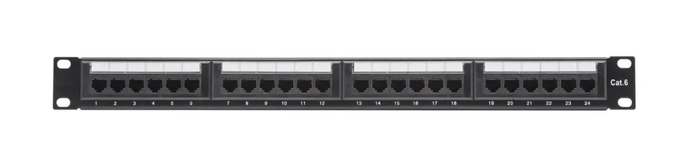 19"-patchpanel UTP Cat. 6, 24 porter