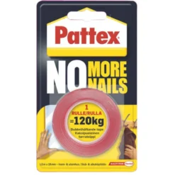 Pattex No more nails, dobbeltsidig teip, 1,5 m