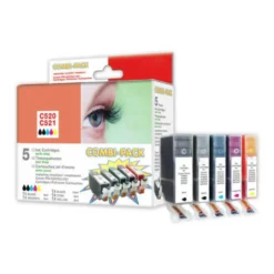 Peach Blekktype Canon PGI-520/CLI-521-verdi Pack