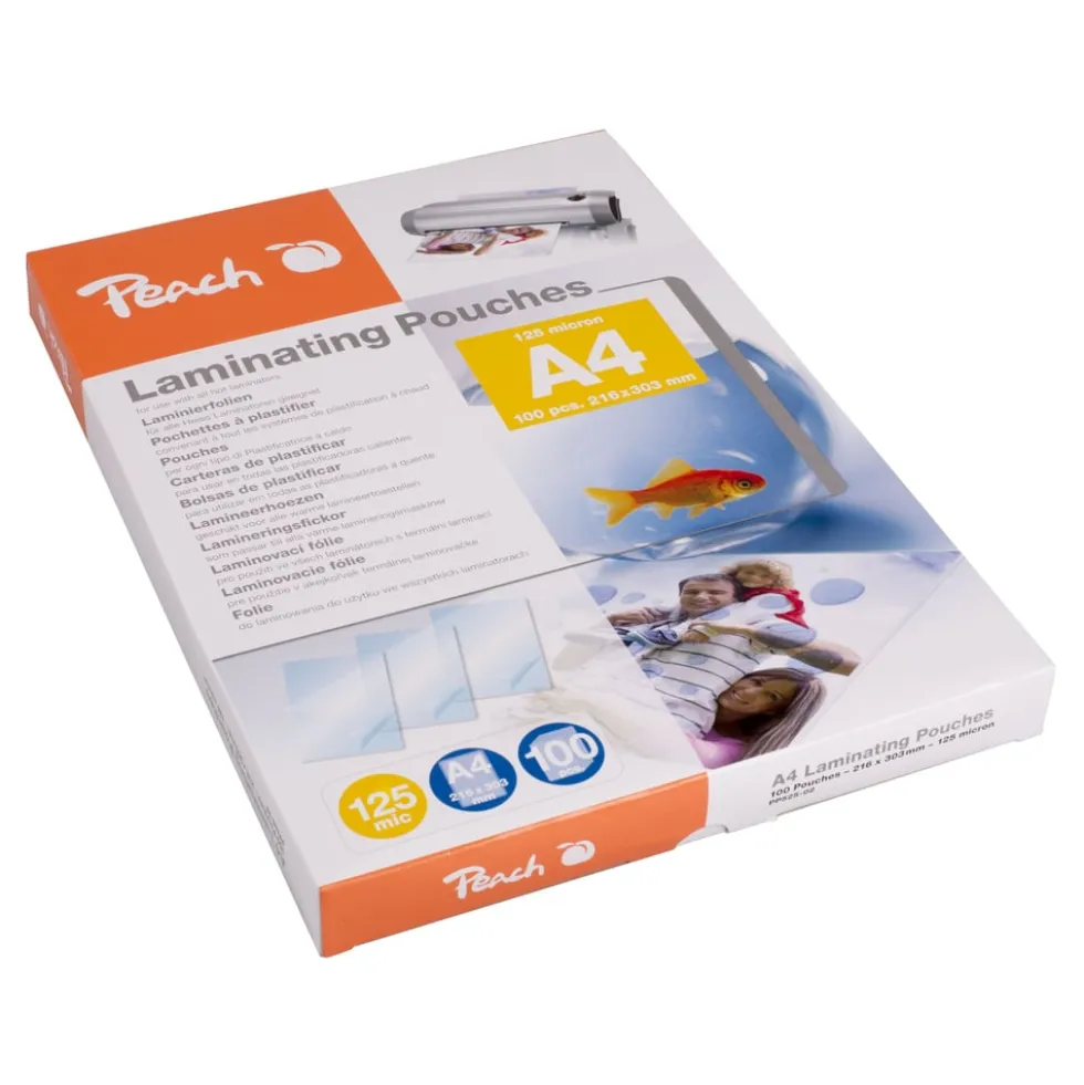 Peach Lamineringslommer A4 100 stk.