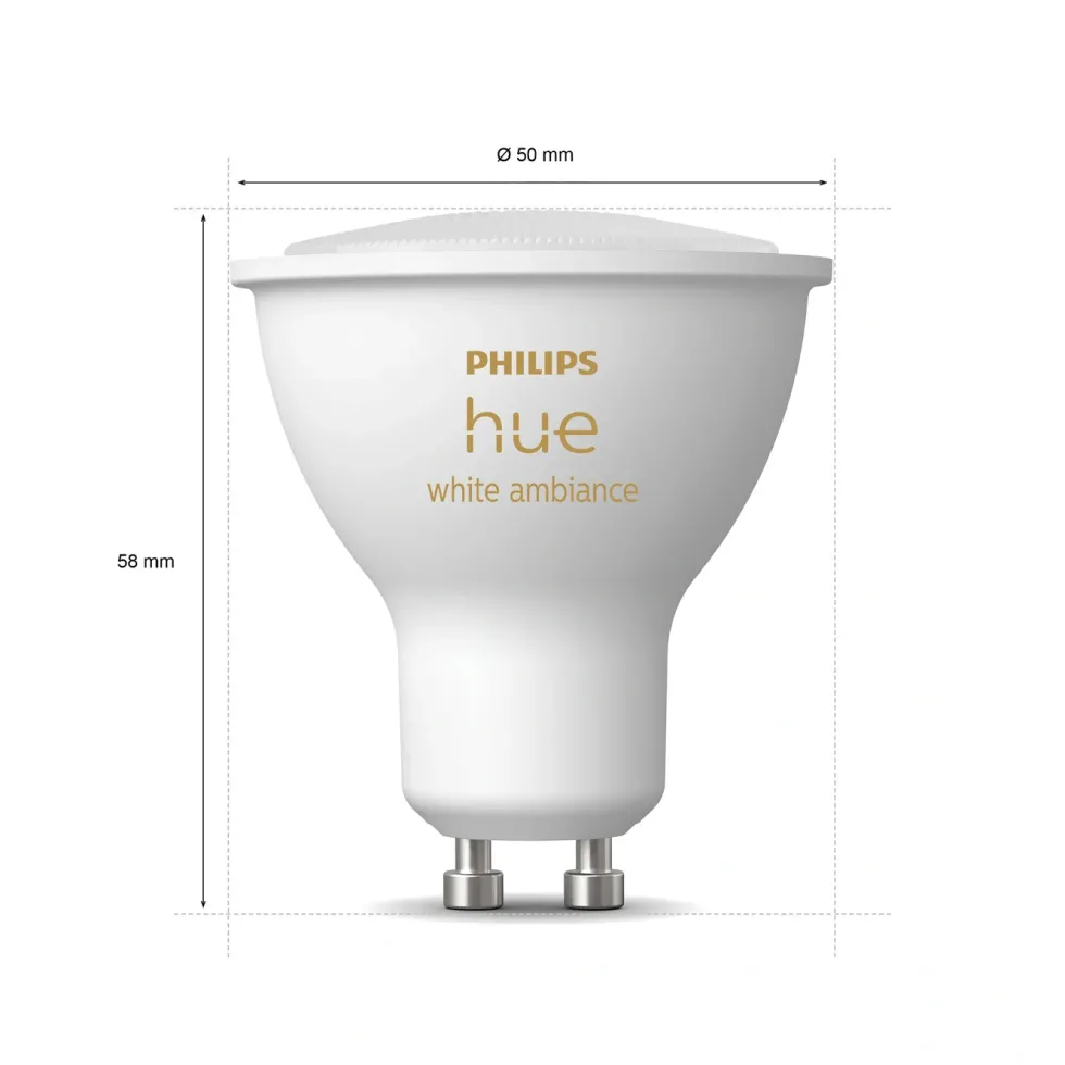 Philips Hue Ambiance Smart LED-pære GU10 350 lm 1-pk.