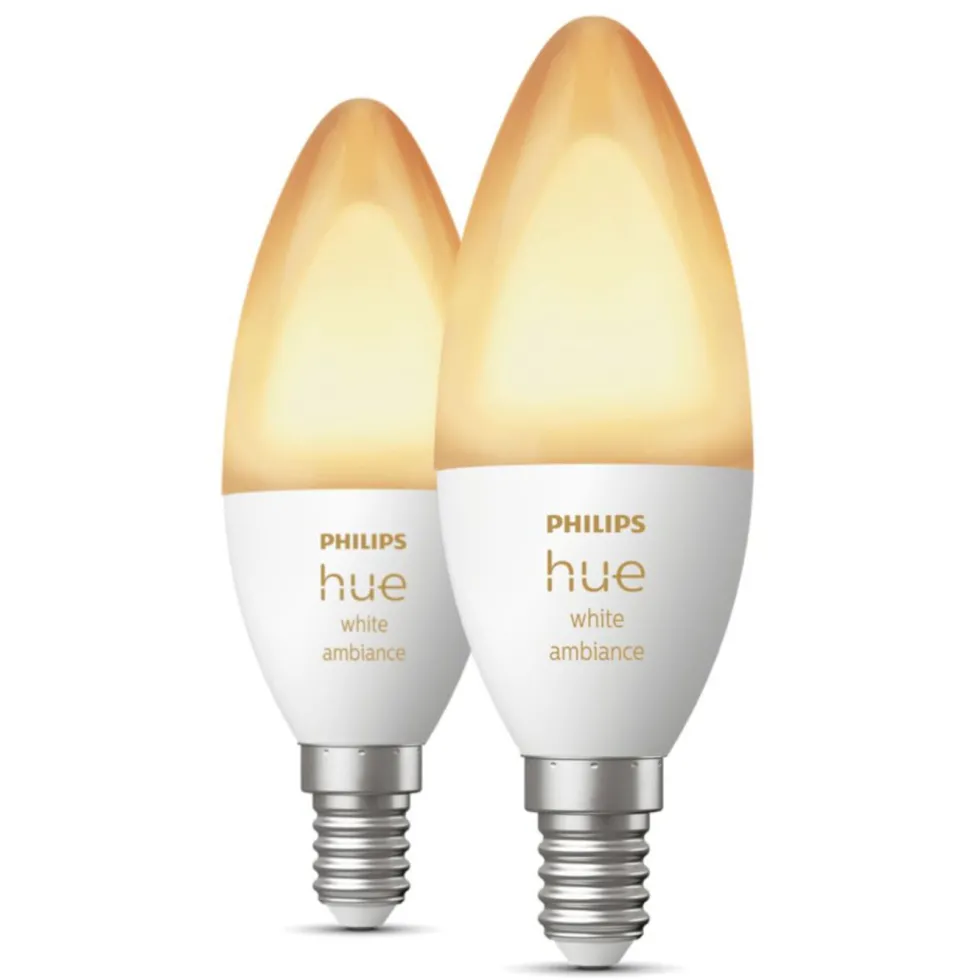 Philips Hue Ambiance Smart LED-pære E14 470 lm 2-pk.