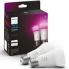 Philips Hue Color Ambiance Smart LED-pære E27 1100 lm 2-pk.
