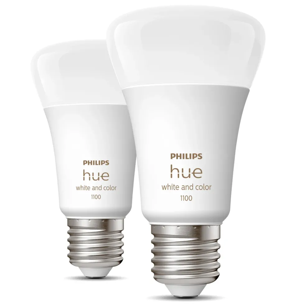 Philips Hue Color Ambiance Smart LED-pære E27 1100 lm 2-pk.