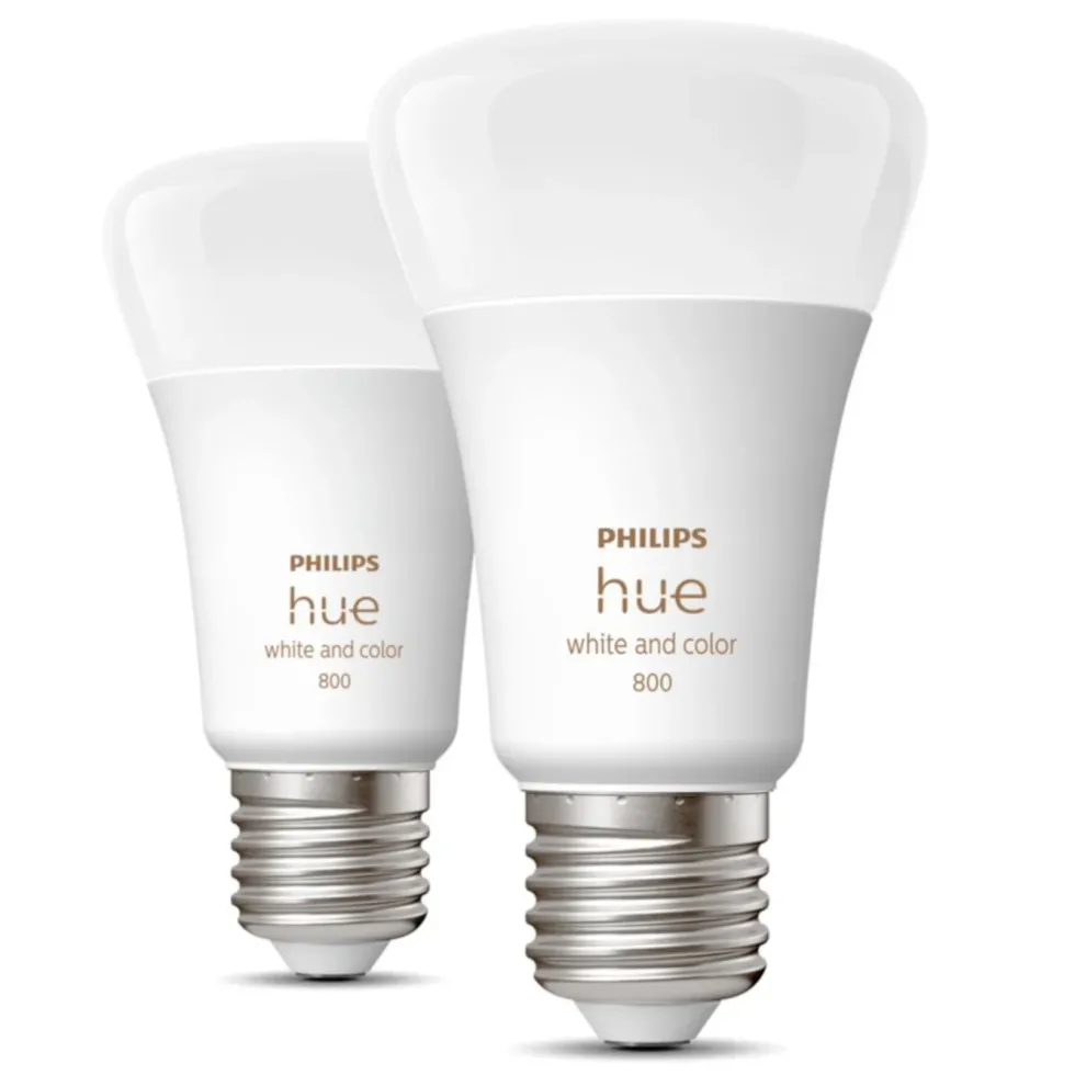 Philips Hue Color Ambiance Smart LED-pære E27 806 lm 2-pk