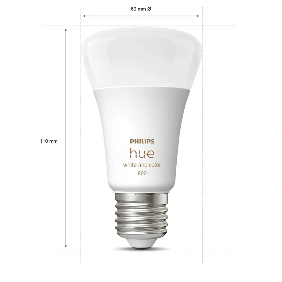Philips Hue Color Ambiance Smart LED-pære E27 806 lm 2-pk