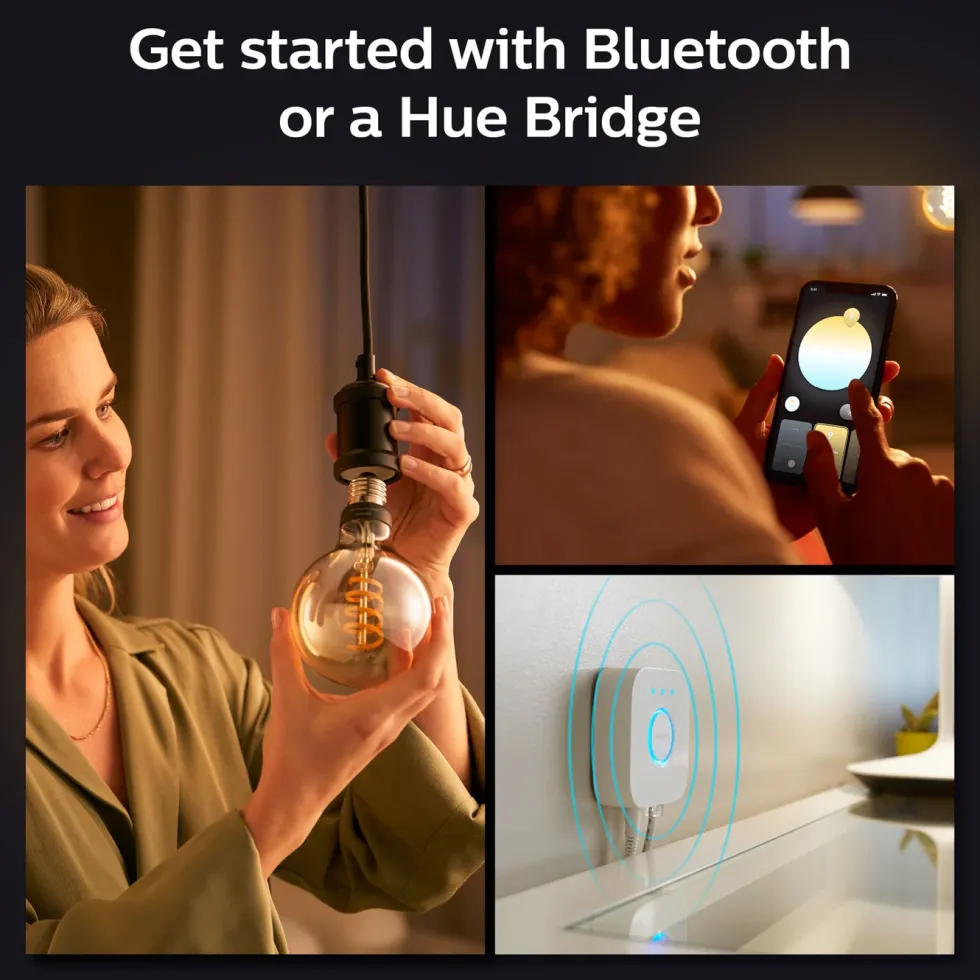 Philips Hue Filament G125 E27 Smart LED-pære 550 lm