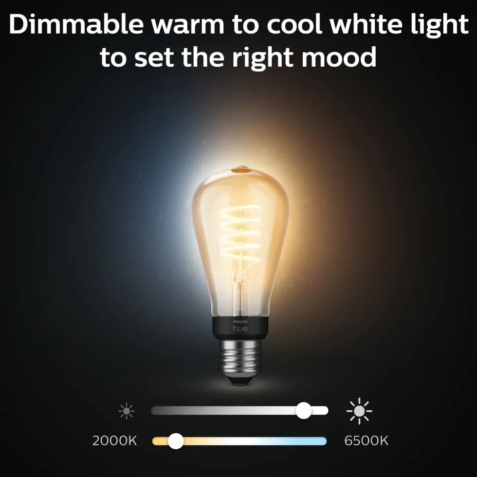 Philips Hue Filament ST64 E27 Smart LED-pære 550 lm