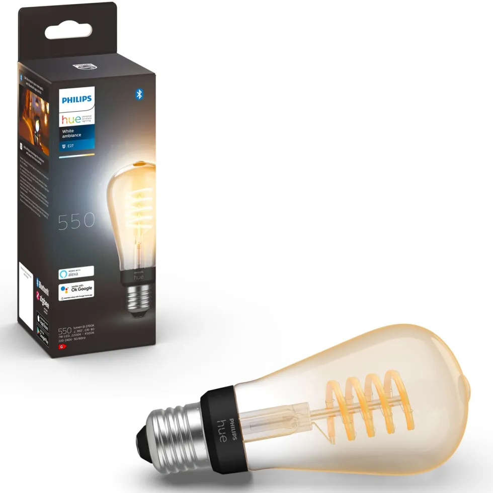 Philips Hue Filament ST64 E27 Smart LED-pære 550 lm