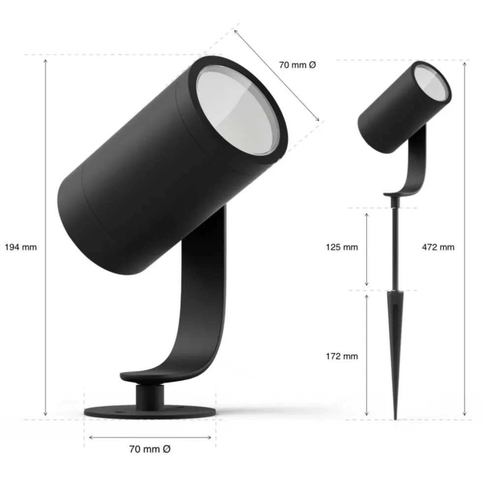 Philips Hue Lily Spotlight for utendørsbruk 3-pk.