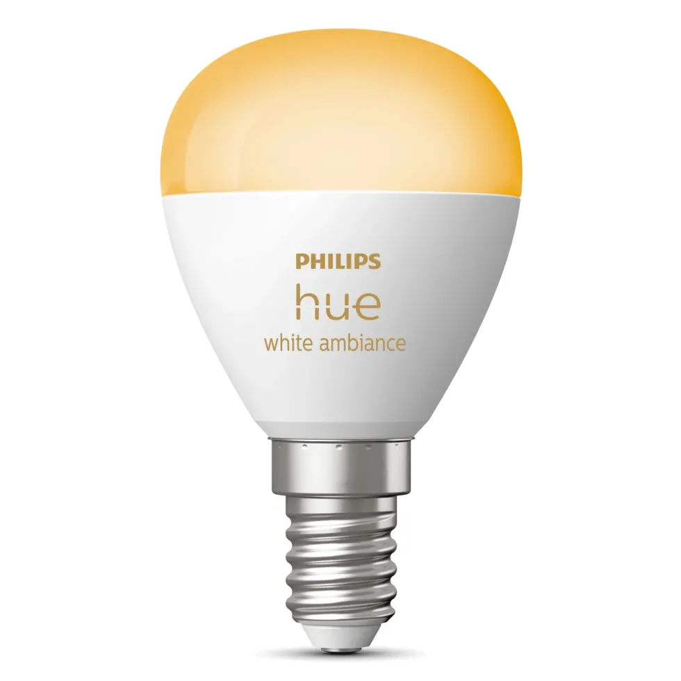 Philips Hue Luster Kuleformet LED-pære White Ambiance E14 470 lm