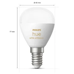 Philips Hue Luster Kuleformet LED-pære White Ambiance E14 470 lm
