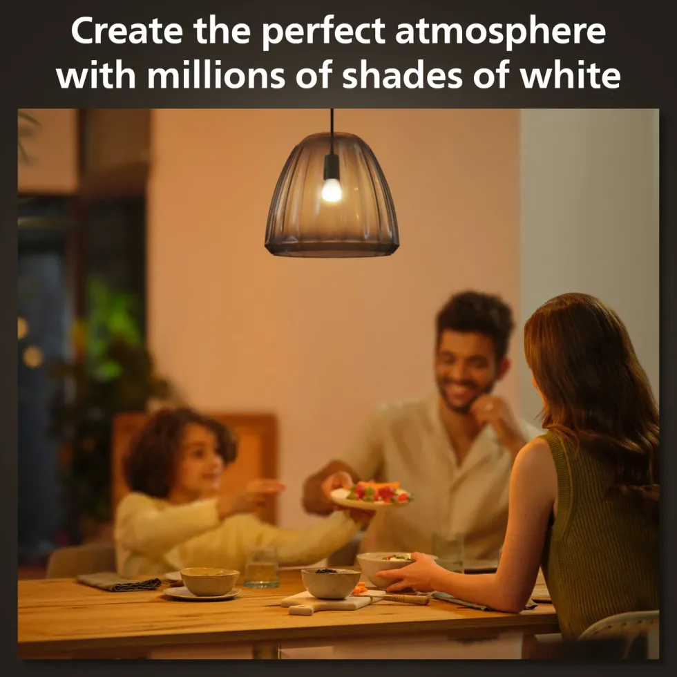 Philips Hue Luster Kuleformet LED-pære White Ambiance E14 470 lm