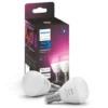 Philips Hue Luster Kuleformet LED-pære White and Color Ambiance E14 470 lm 2-pk.