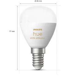 Philips Hue Luster Kuleformet LED-pære White Ambiance E14 470 lm 2-pk.