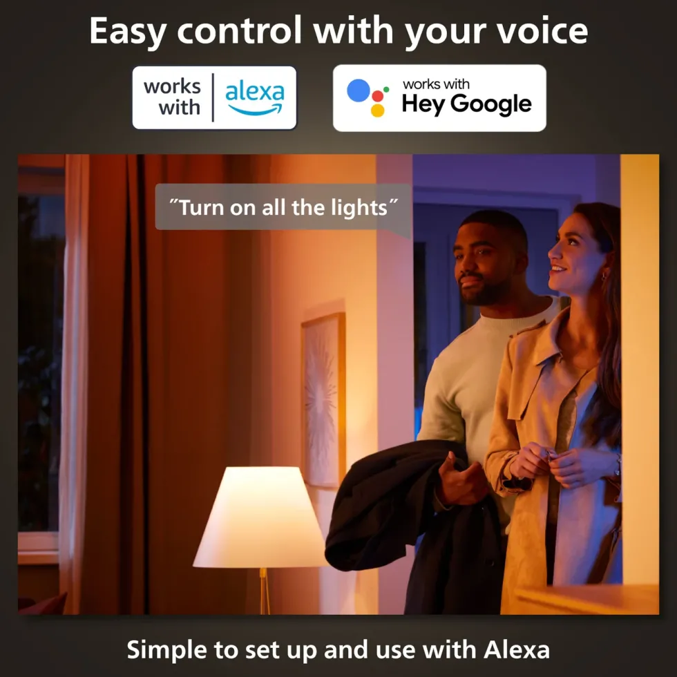 Philips Hue Luster Kuleformet LED-pære White Ambiance E14 470 lm 2-pk.