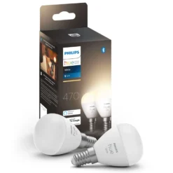 Philips Hue Luster Smart LED-pære E14 470 lm 2-pk.