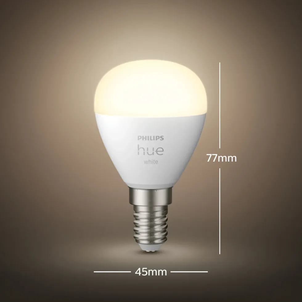 Philips Hue Luster Smart LED-pære E14 470 lm 2-pk.