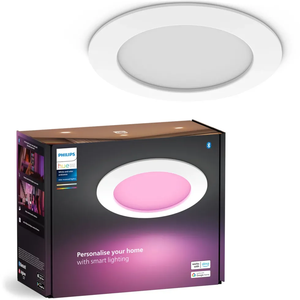 Philips Hue Slank innfelt belysning Ø170 mm Hvit