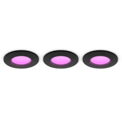 Philips Hue Slim innfelt spotlight 90 mm 3-pk. Svart