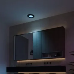 Philips Hue Slim innfelt spotlight 90 mm 3-pk. Svart