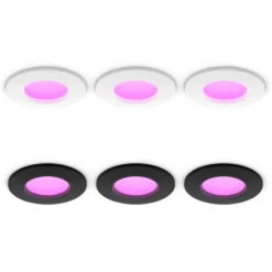 Philips Hue Slim innfelt spotlight 90 mm 3-pk. Svart