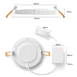 Philips Hue Slim innfelt spotlight 170 mm 1-pk. Hvit