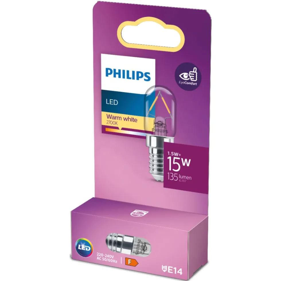 Philips LED-filamentpære T20 E14 klar 135 lm Klar