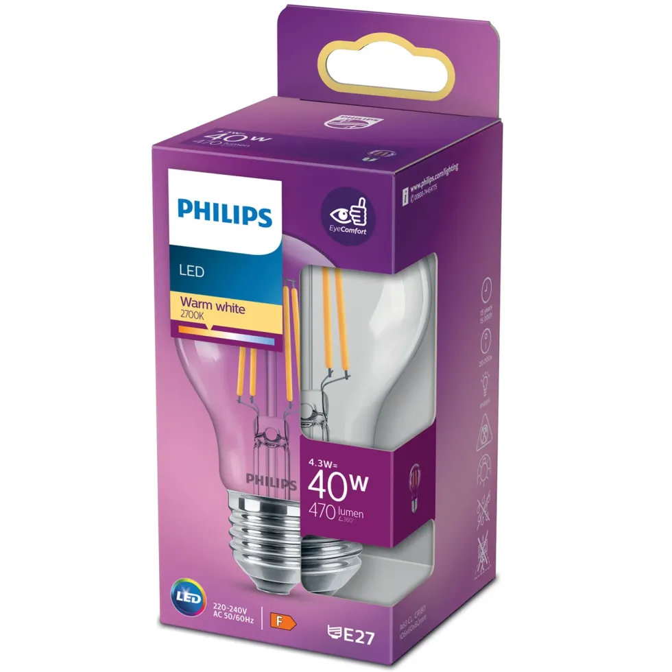 Philips LED-globepære E27 470 lm