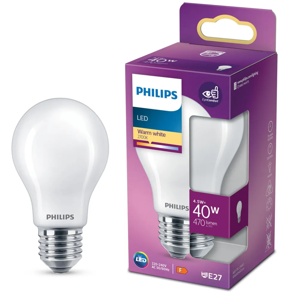 Philips LED-globepære E27 470 lm