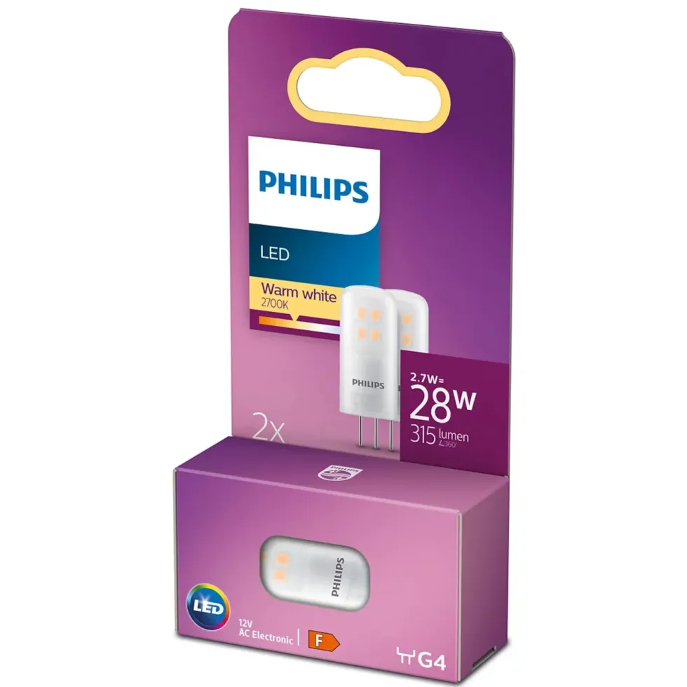 Philips LED-pære G4 315 lm 2-pk